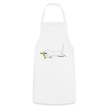 loutre avec des ballons - Tablier de cuisine - blanc - Devant - AI Model Male 185 dark (185cm)