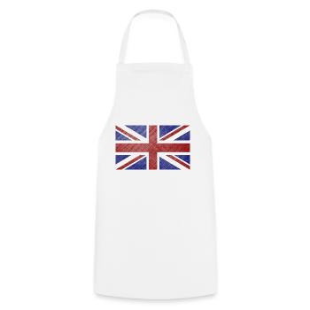 Grunge Union Jack Flag - Cooking Apron - white - Front - AI Model Male 185 dark (185cm)
