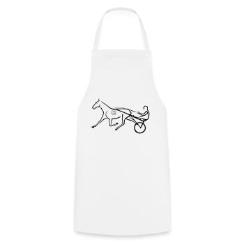 Trotting horse - Cooking Apron - white - Front - AI Model Male 185 dark (185cm)