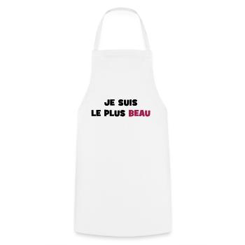 Je suis le plus beau - Tablier de cuisine - blanc - Devant - AI Model Male 185 dark (185cm)