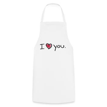 i_love_you_a__f2 - Tablier de cuisine - blanc - Devant - AI Model Male 185 dark (185cm)