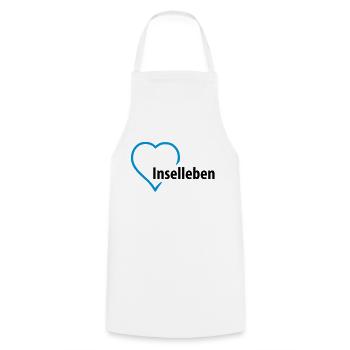 inselleben__f2 - Cooking Apron - white - Front - AI Model Male 185 dark (185cm)