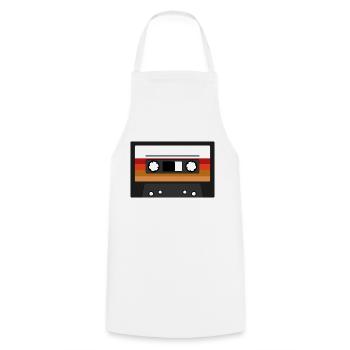 Musikkassette Audiokassette Radio Musik Retro - Kochschürze - Weiß - Vorne - AI Model Male 185 dark (185cm)