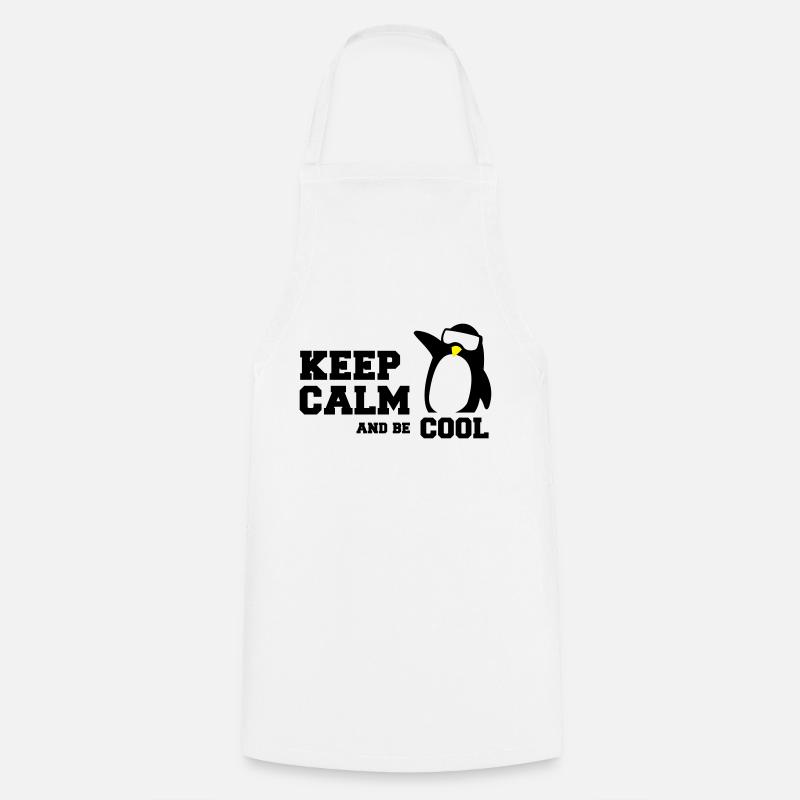 penguin keep calm - Cooking Apron - white