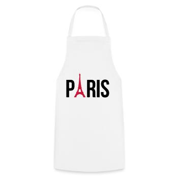 I love Paris, Paris mit Eifelturm - Kochschürze - Weiß - Vorne - AI Model Male 185 dark (185cm)