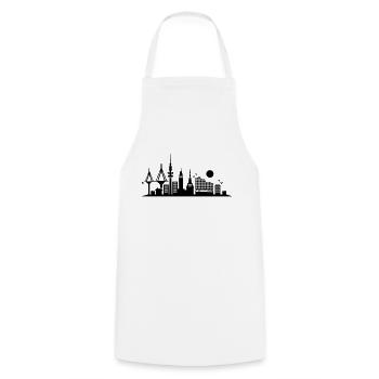 hamburg skyline - Kochschürze - Weiß - Vorne - AI Model Male 185 dark (185cm)