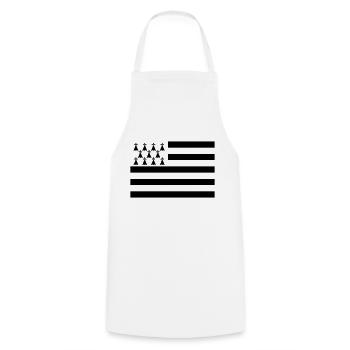 Gwenn Ha Du (Black) - Cooking Apron - white - Front - AI Model Male 185 dark (185cm)