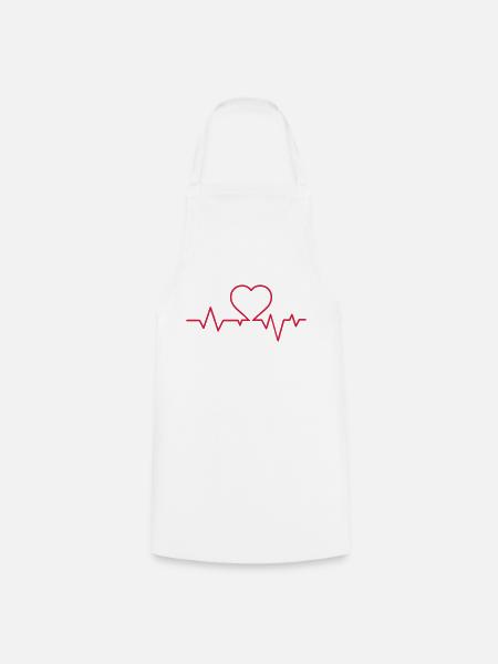 heartbeat - Kochschürze - Weiß