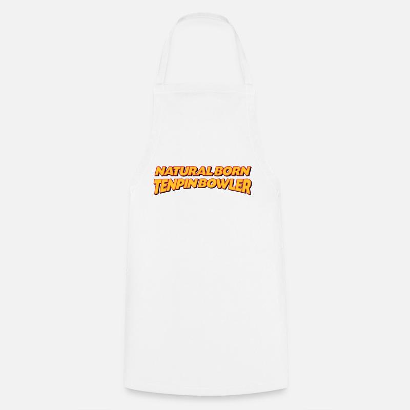 Natural born tenpin bowler 3col - Cooking Apron - white
