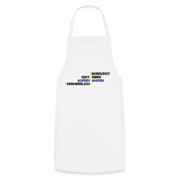 gekreuzigt_gestoreben_auferstanden_2 - Kochschürze - Weiß - Vorne - AI Model Male 185 dark (185cm)