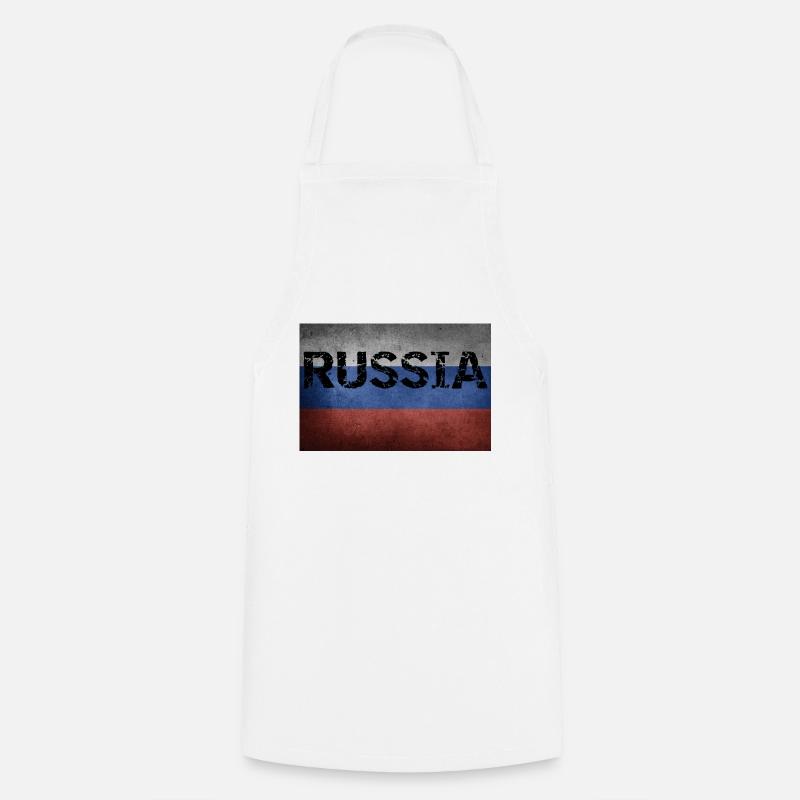 RUSSIAN FLAG RUSSIAN FLAG - Cooking Apron - white