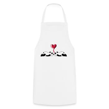 Heart 2 Pandabaers - Cooking Apron - white - Front - AI Model Male 185 dark (185cm)