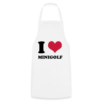 I Love Minigolf - Kochschürze - Weiß - Vorne - AI Model Male 185 dark (185cm)
