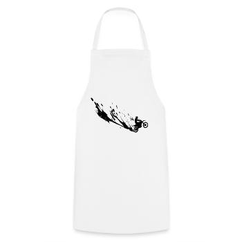 Moto Cross Dirt Bike - Cooking Apron - white - Front - AI Model Male 185 dark (185cm)