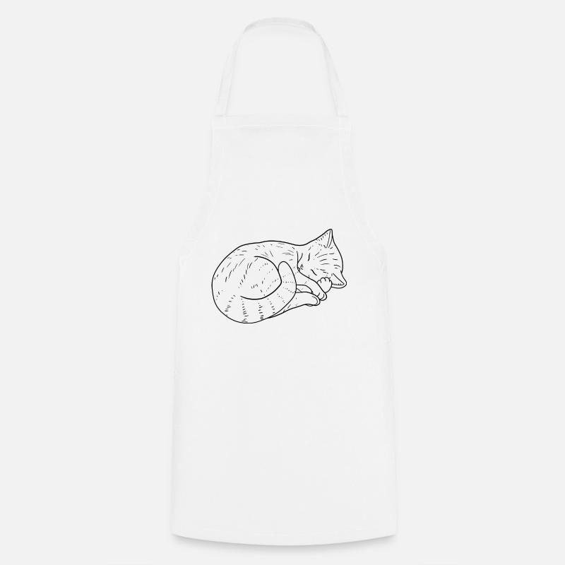 Dessin de chat - Tablier de cuisine - blanc