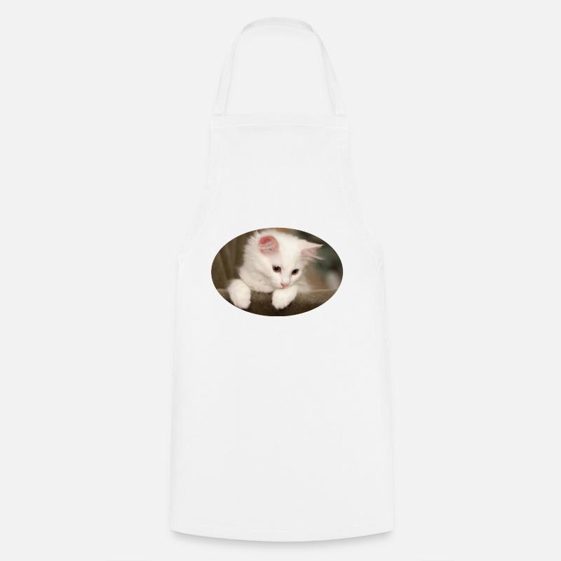 Chaton - Tablier de cuisine - blanc