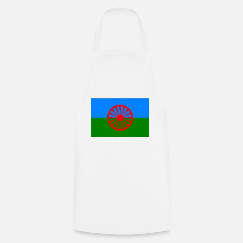 Drapeau du peuple rom - Tablier de cuisine - blanc