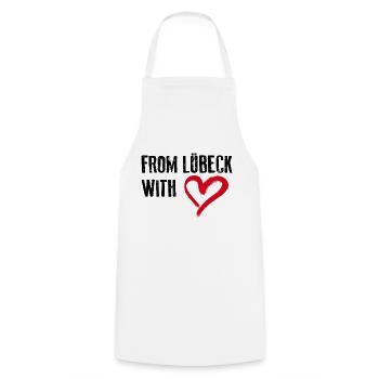 DE LÜBECK WITH LOVE Lübeck Amour - Tablier de cuisine - blanc - Devant - AI Model Male 185 dark (185cm)