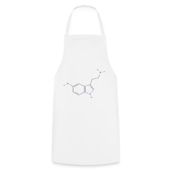 Serotonin-Molekül - Farbige Strukturformel - Kochschürze - Weiß - Vorne - AI Model Male 185 dark (185cm)