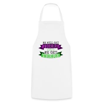 camping saying outdoors pacific north west hippie - Tablier de cuisine - blanc - Devant - AI Model Male 185 dark (185cm)