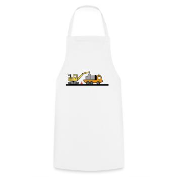 Excavatrice - Tablier de cuisine - blanc - Devant - AI Model Male 185 dark (185cm)