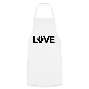 Love Dog Paw 1 Vecteur - Tablier de cuisine - blanc - Devant - AI Model Male 185 dark (185cm)