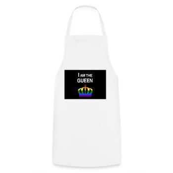 iam the queen5 - Tablier de cuisine - blanc - Devant - AI Model Male 185 dark (185cm)