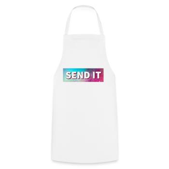 SEND IT Boxlogo - Kochschürze - Weiß - Vorne - AI Model Male 185 dark (185cm)