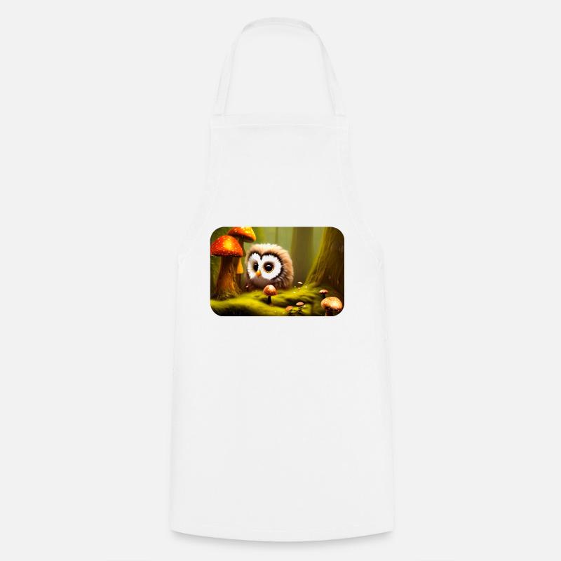 Forest with owl - Cooking Apron - white