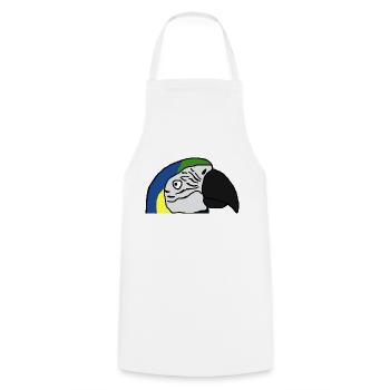 blue macaw - Cooking Apron - white - Front - AI Model Male 185 dark (185cm)