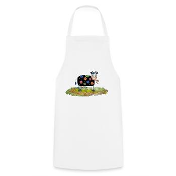 Cow - Cooking Apron - white - Front - AI Model Male 185 dark (185cm)