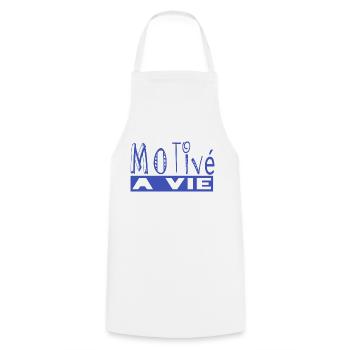 Motivated for life - Cooking Apron - white - Front - AI Model Male 185 dark (185cm)
