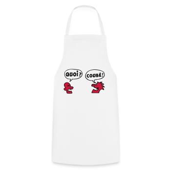 QUOI COUBEH quoicoubeh citation drôle - Tablier de cuisine - blanc - Devant - AI Model Male 185 dark (185cm)