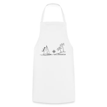 Sailing Crew Croatia - Cooking Apron - white - Front - AI Model Male 185 dark (185cm)