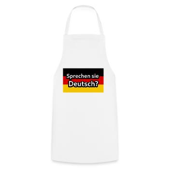 Sprechen Sie Deutsch ? - Cooking Apron - white - Front - AI Model Male 185 dark (185cm)