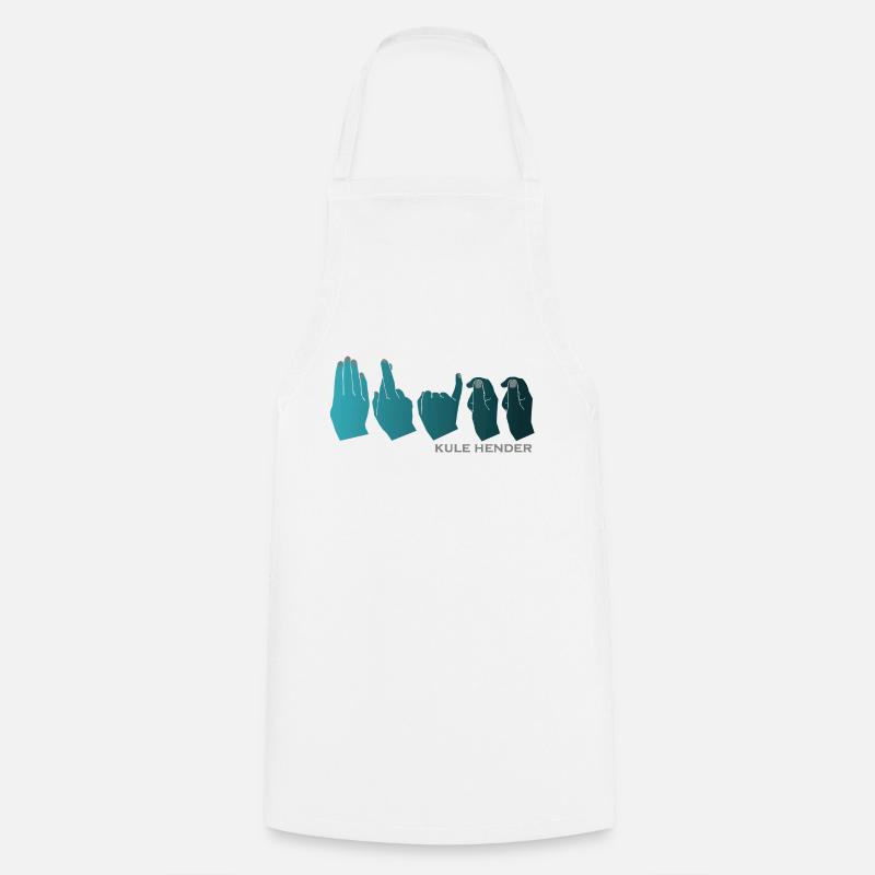Hand alphabet with Norwegian T: Britt in petrol gradient - Cooking Apron - white