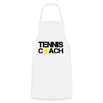 Tennis Coach - Cooking Apron - white - Front - AI Model Male 185 dark (185cm)