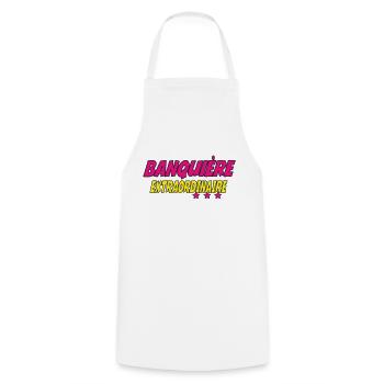 Banquière EXTRAORDINAIRE - Tablier de cuisine - blanc - Devant - AI Model Male 185 dark (185cm)