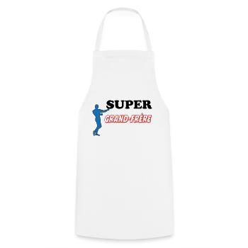 SUPER Grand Frère - Tablier de cuisine - blanc - Devant - AI Model Male 185 dark (185cm)