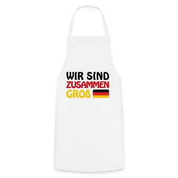 Deutschland 2024 - Wir sind zusammen Groß - Europa - Kochschürze - Weiß - Vorne - AI Model Male 185 dark (185cm)