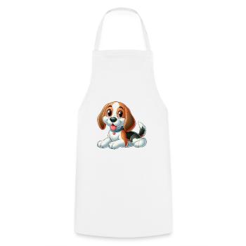 Beagle 3 - Kochschürze - Weiß - Vorne - AI Model Male 185 dark (185cm)