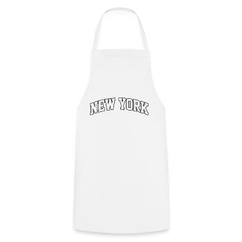 New York logo: Collegiate design with urban style - Cooking Apron - white - Front - AI Model Male 185 dark (185cm)