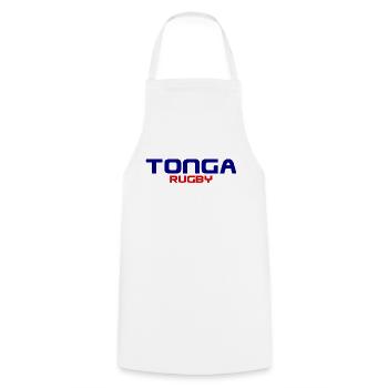 Tonga Rugby Logo - Pacific - Polynesien - Südsee - Kochschürze - Weiß - Vorne - AI Model Male 185 dark (185cm)