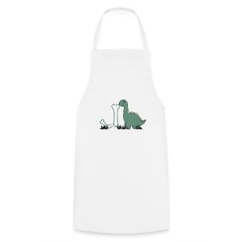 Letter J - Cooking Apron - white - Front - AI Model Male 185 dark (185cm)