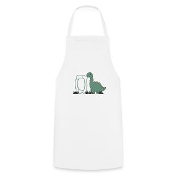 Letter O - Cooking Apron - white - Front - AI Model Male 185 dark (185cm)