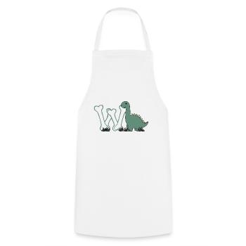 Lettre W - Tablier de cuisine - blanc - Devant - AI Model Male 185 dark (185cm)