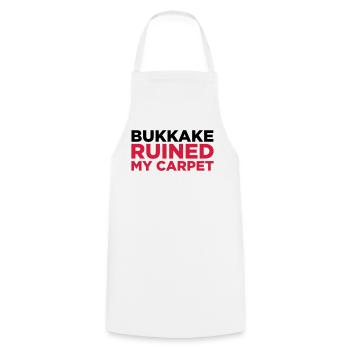 Bukkake has ruined my carpet! - Cooking Apron - white - Front - AI Model Male 185 dark (185cm)