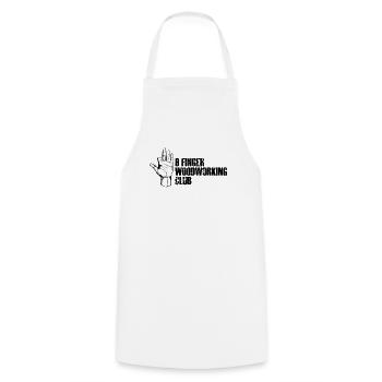 Nine 9 Finger Woordworking Club - Cooking Apron - white - Front - AI Model Male 185 dark (185cm)