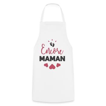 Encore maman - Tablier de cuisine - blanc - Devant - AI Model Male 185 dark (185cm)
