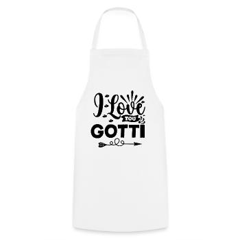 Je t’aime Gotti Marraine Suisse Marraine - Tablier de cuisine - blanc - Devant - AI Model Male 185 dark (185cm)